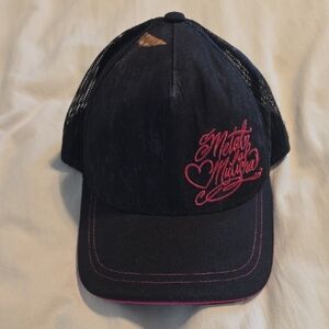 Metal Mulisha Black Trucker Hat with Pink Embroidery